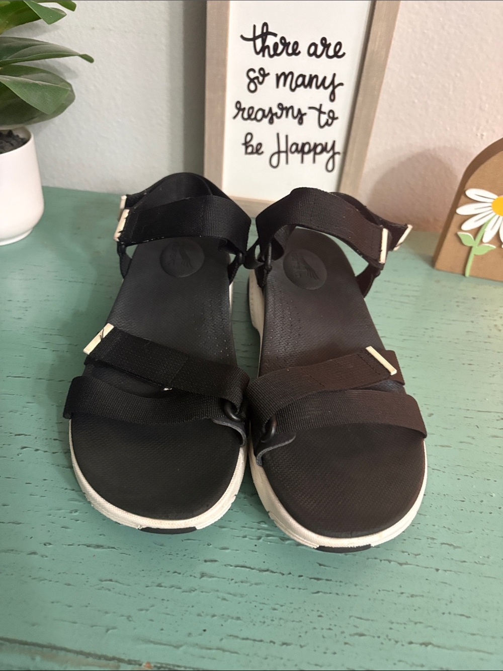 Dansko Black Strappy Comfort Sandals with White Trim